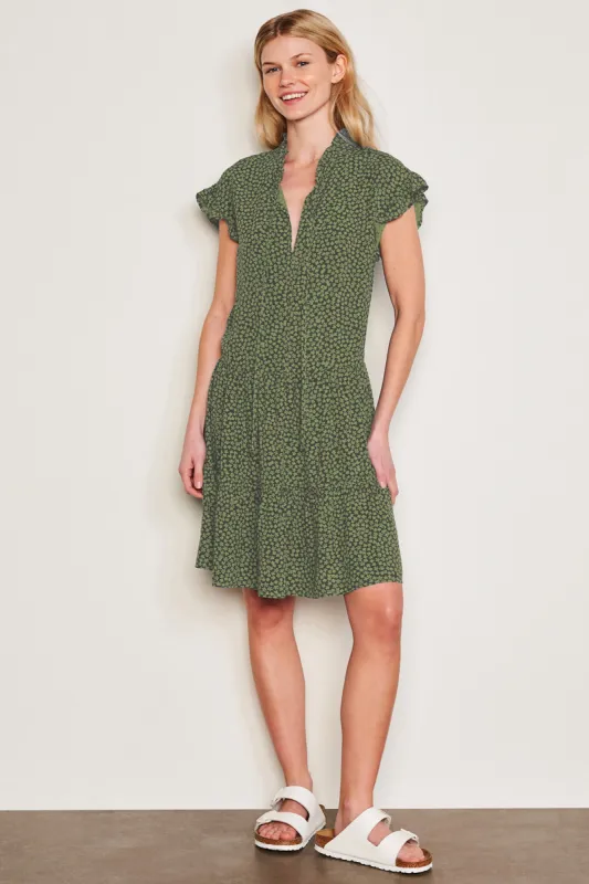 Sundry Clover Short Femme Dress in Olive made by Sundry