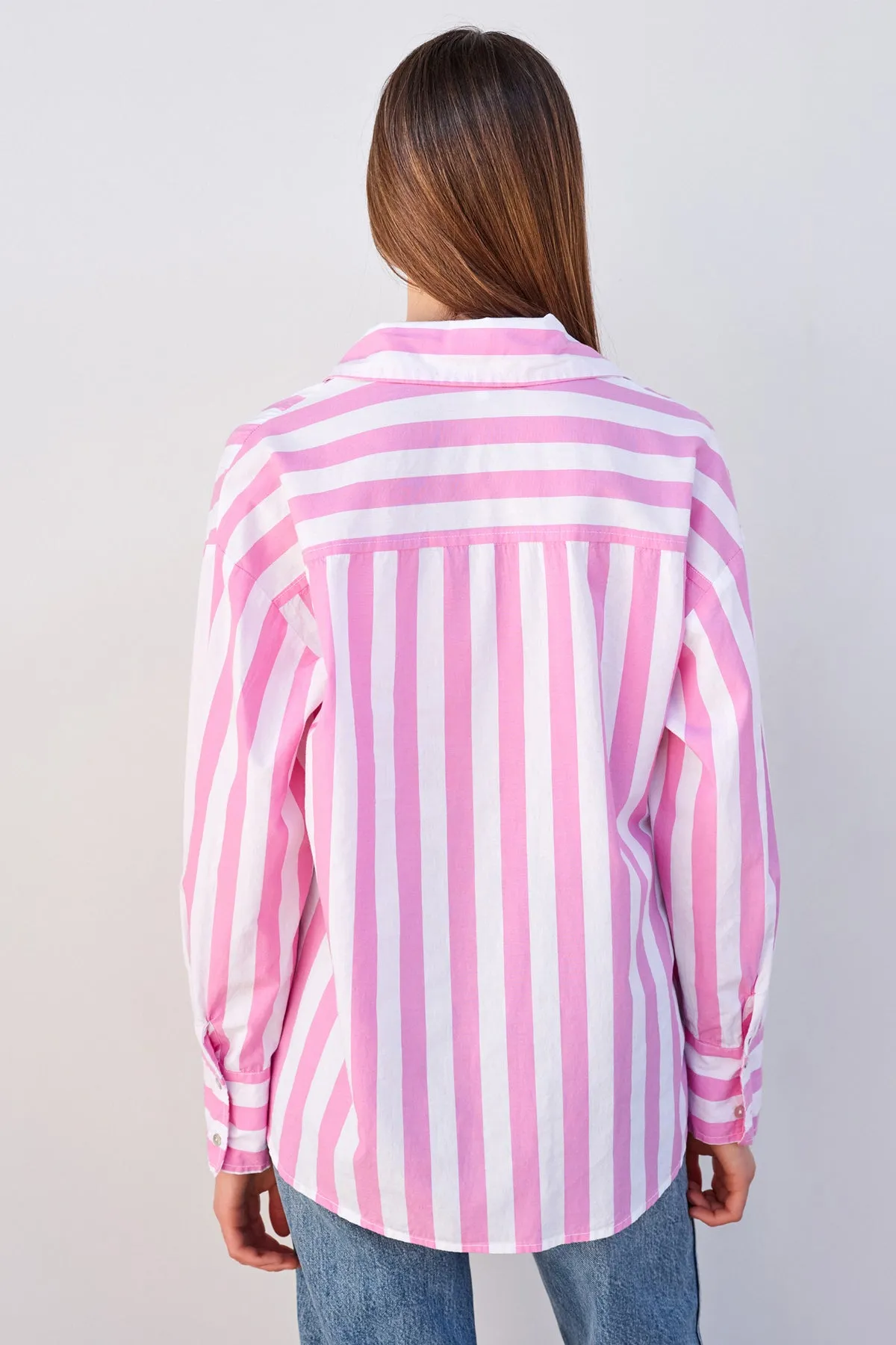Sundry Candy Striped Button Down in Magenta sold by Bailey 44 product image thumbnail 4