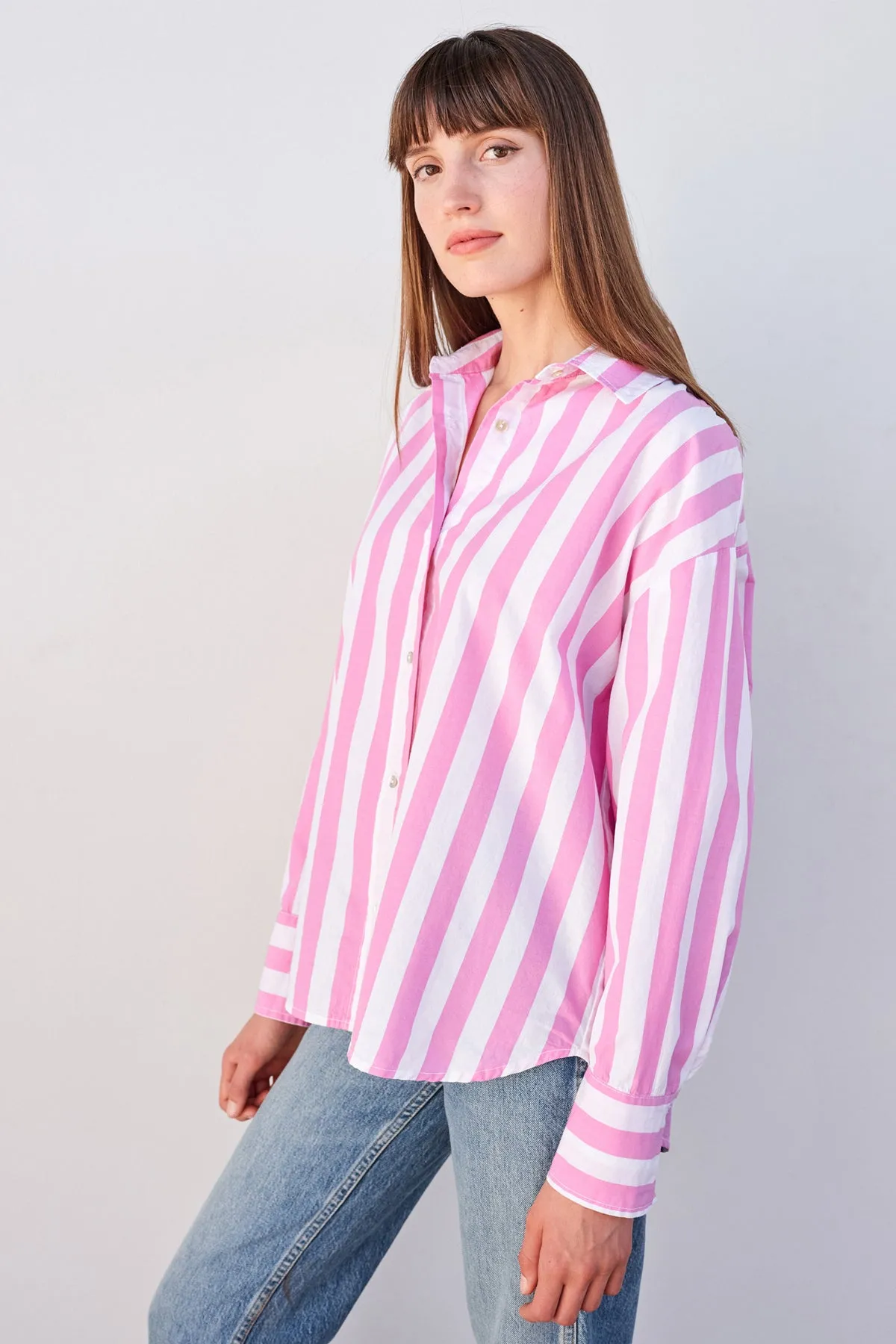 Sundry Candy Striped Button Down in Magenta sold by Bailey 44 product image thumbnail 3