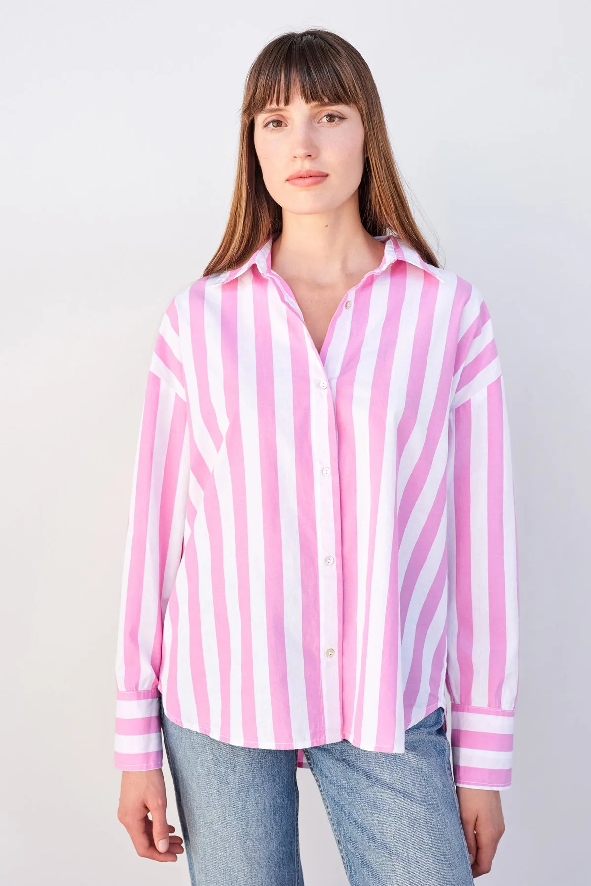 Sundry Candy Striped Button Down in Magenta sold by Bailey 44 product image thumbnail 2