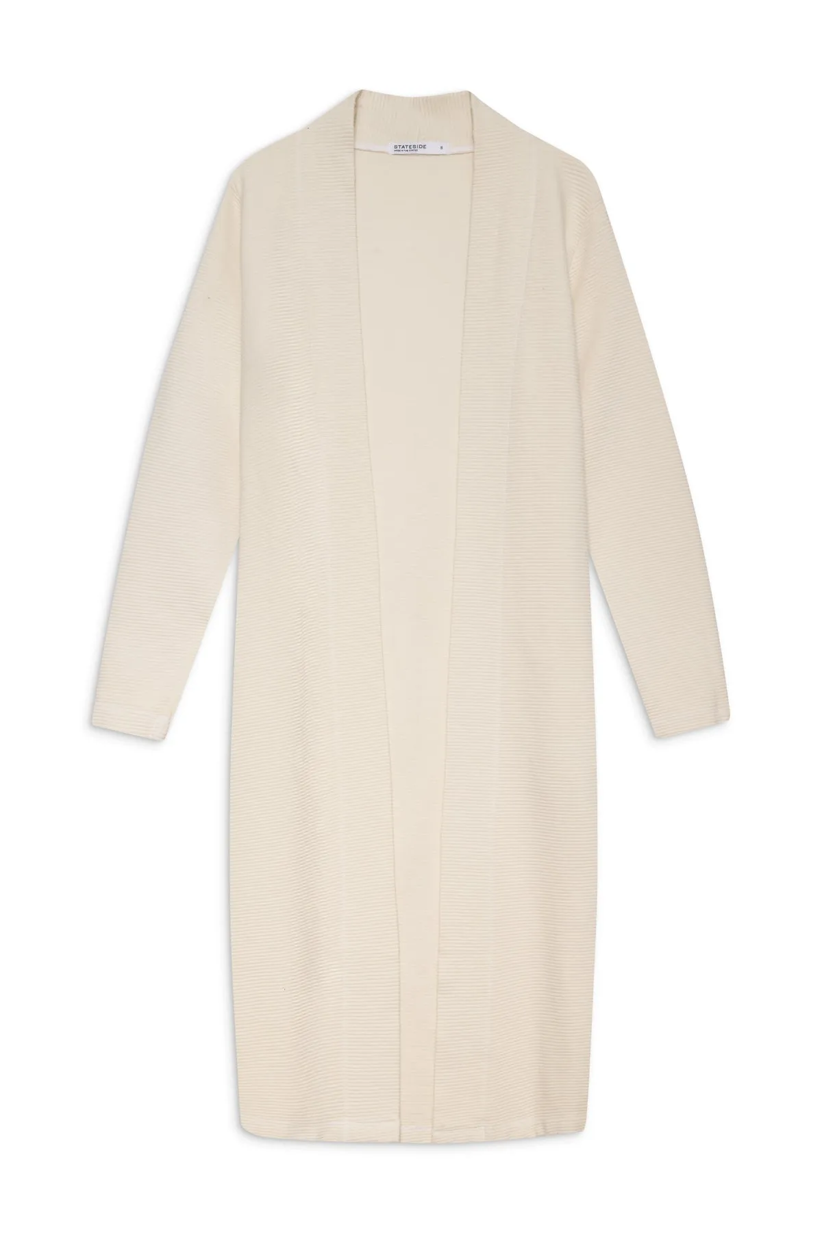 Stateside Horizontal Rib Duster in Cream sold by Bailey 44