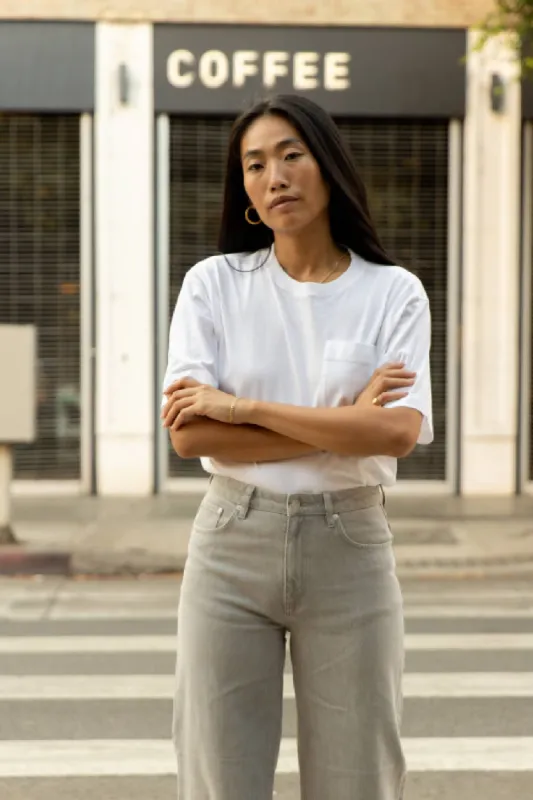 DSTLD Women's Relaxed Tee in White sold by Bailey 44