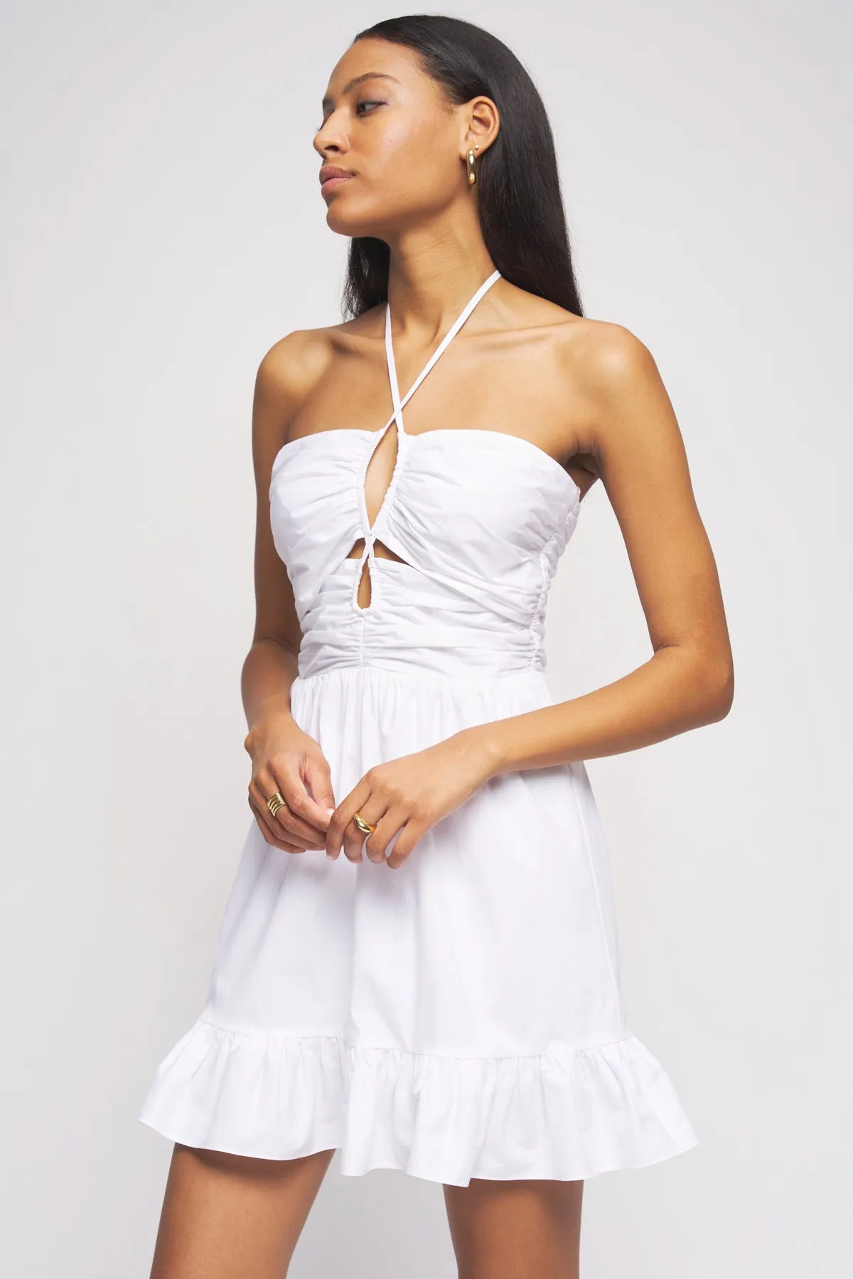 Bailey 44 Zahara Halter Mini Dress in Oatmilk sold by Bailey 44 product image thumbnail 3