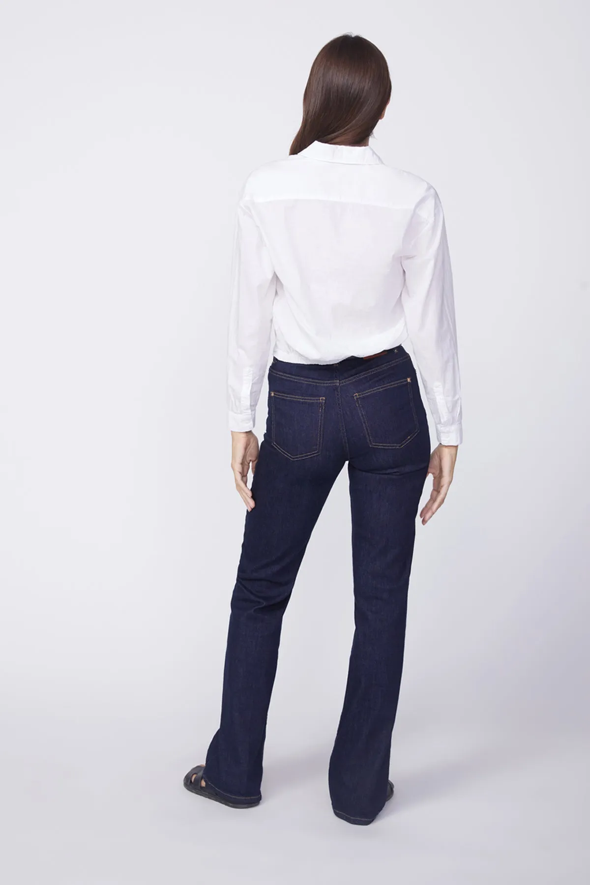 Stateside Voile Elastic Back Cropped Shirt in White sold by Bailey 44 product image thumbnail 3