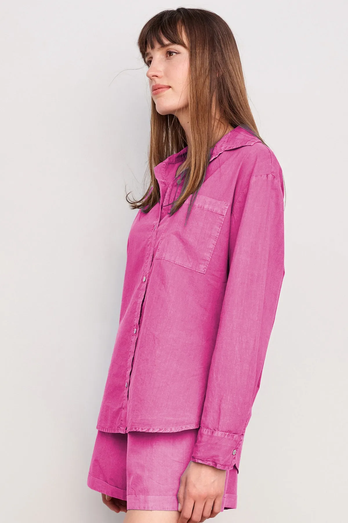 Sundry Voile Button Down in Pigment Magenta sold by Bailey 44 product image thumbnail 3
