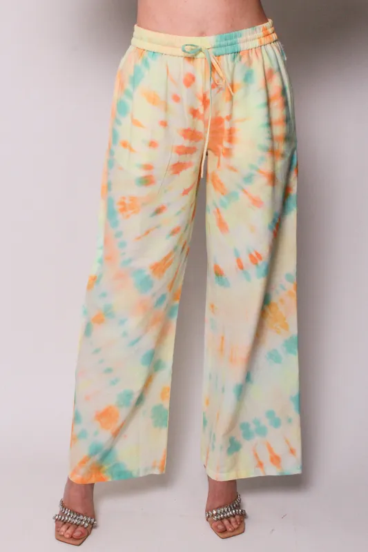 Wide Leg Pant In Sunrise Tie-Dye sold by Baja East