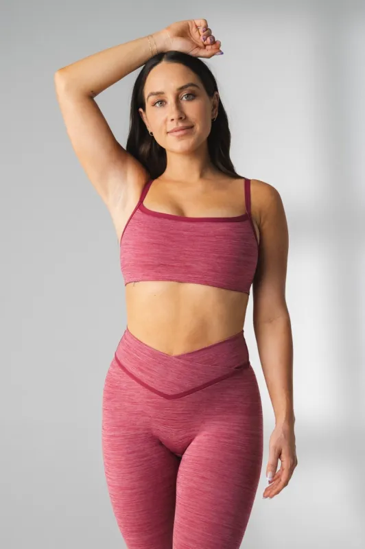 Vitality Daydream® Block Square Bra - Sangria Marl sold by Balance Athletica