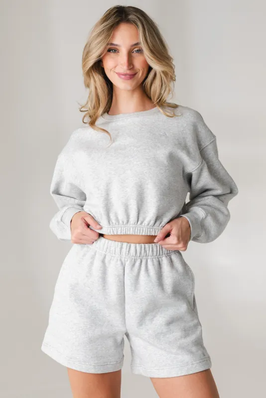 Vitality Cozy Crop Crew - Stone Marl sold by Balance Athletica