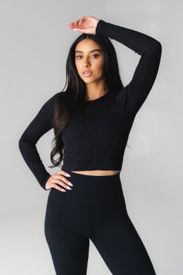 Synergy Open Back Long Sleeve - Midnight  - Revitalized sold by Balance Athletica