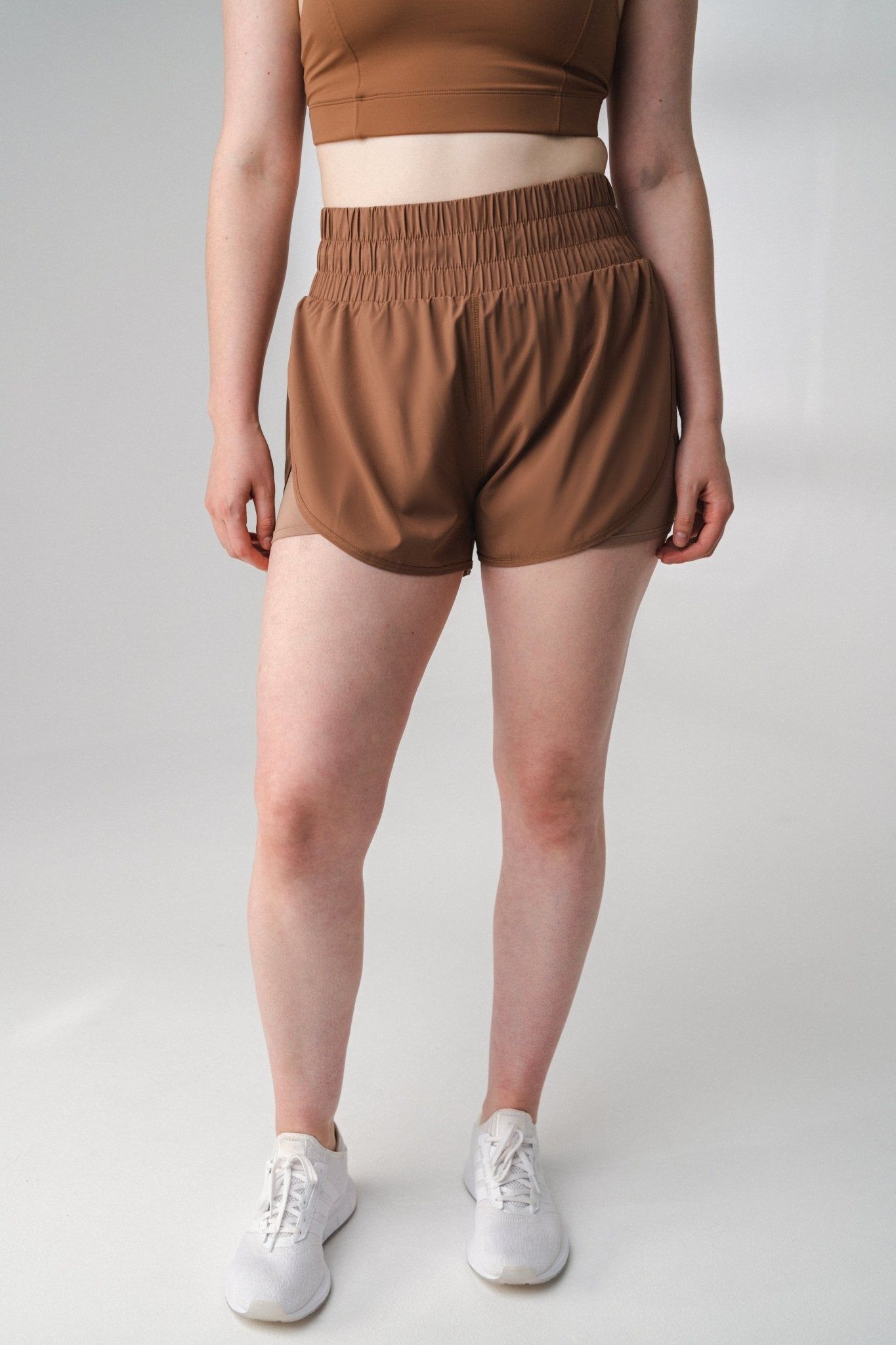 The Vista Short - Nutmeg - Logo V1 - Revitalized sold by Balance Athletica