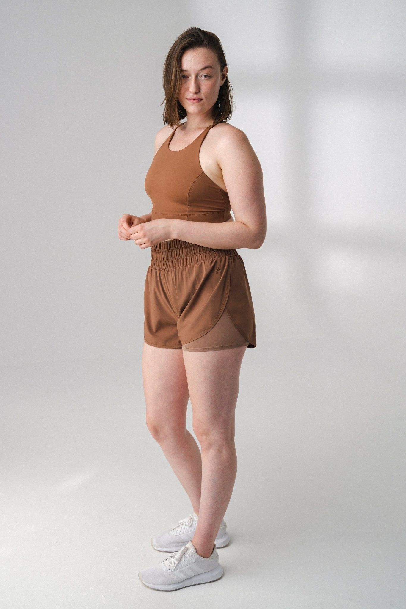 The Vista Short - Nutmeg - Logo V1 - Revitalized sold by Balance Athletica product image thumbnail 2