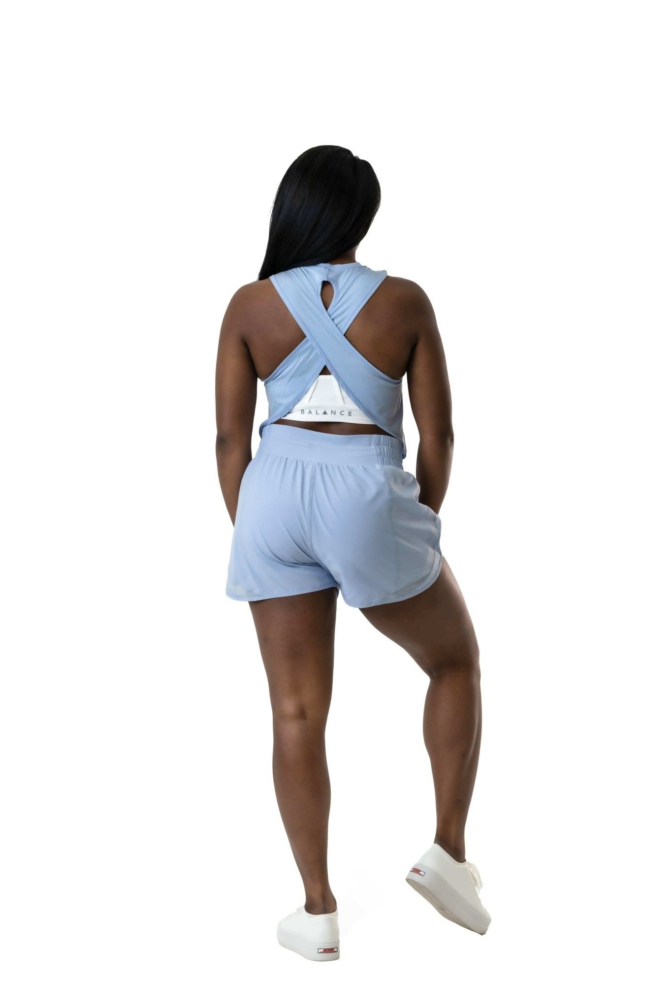 The Breeze Short - Sky - Revitalized sold by Balance Athletica product image thumbnail 3