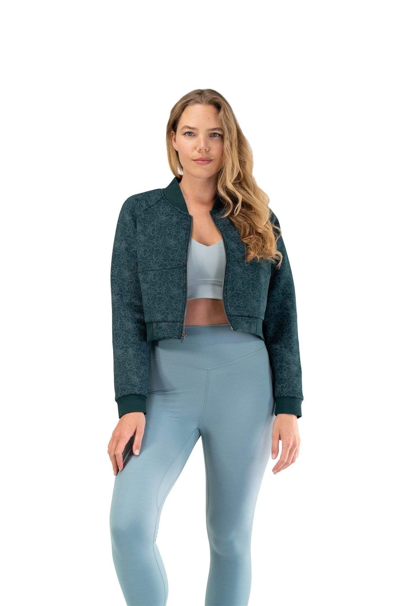 The Women's Flight Jacket - Deep Sea - Fleur - Revitalized sold by Balance Athletica product image thumbnail 2