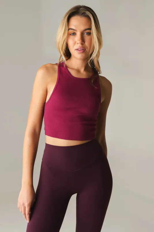 Vitality Basis Rib Tank - Sangria sold by Balance Athletica