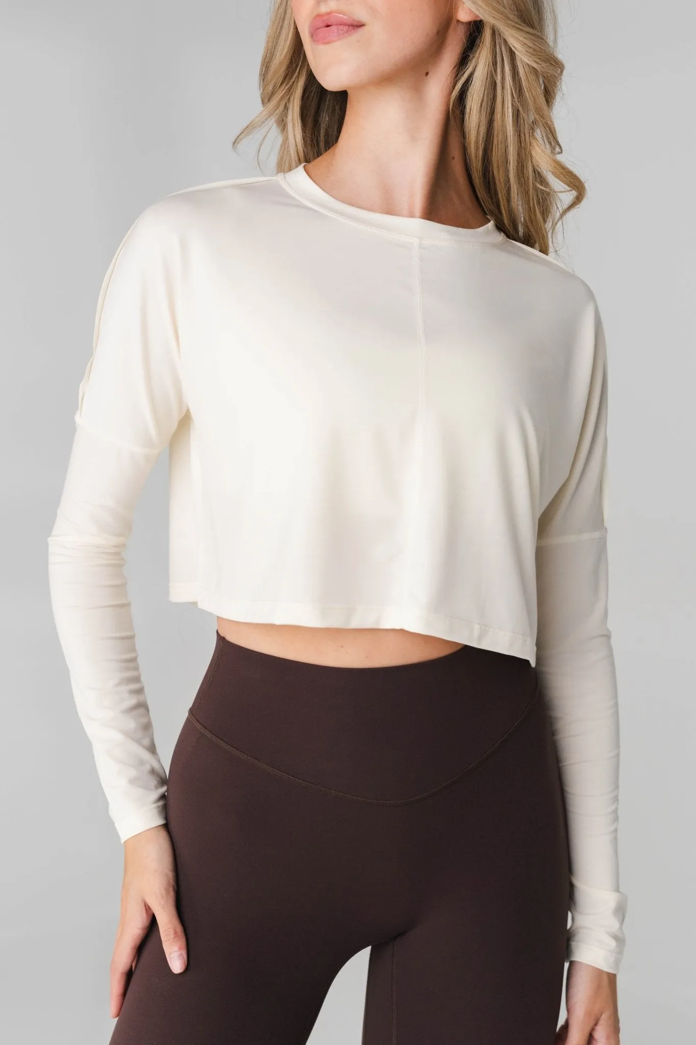 Vitality Versa® Open Back Long Sleeve - Oat sold by Balance Athletica product image thumbnail 3