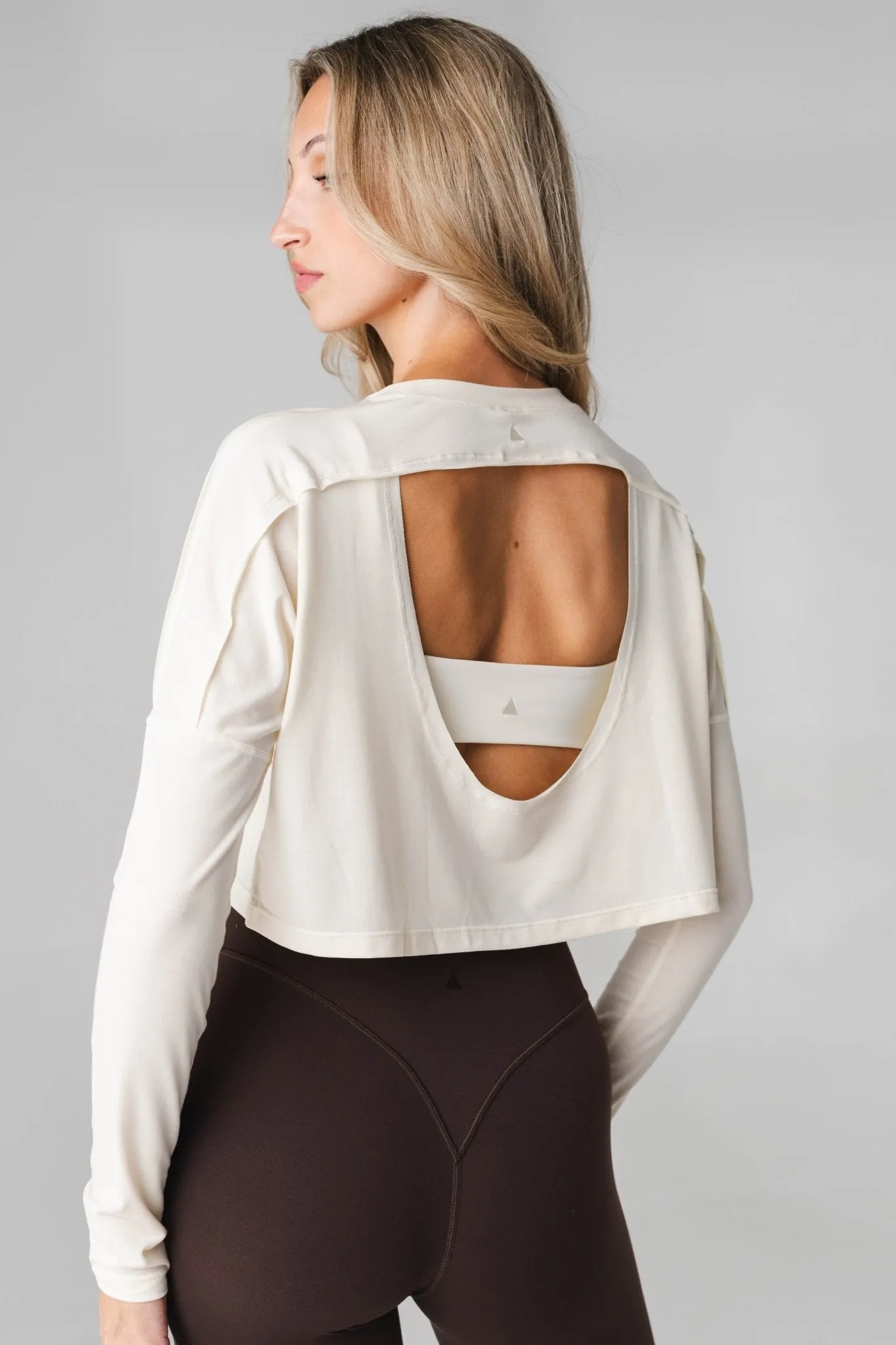 Vitality Versa® Open Back Long Sleeve - Oat sold by Balance Athletica product image thumbnail 4
