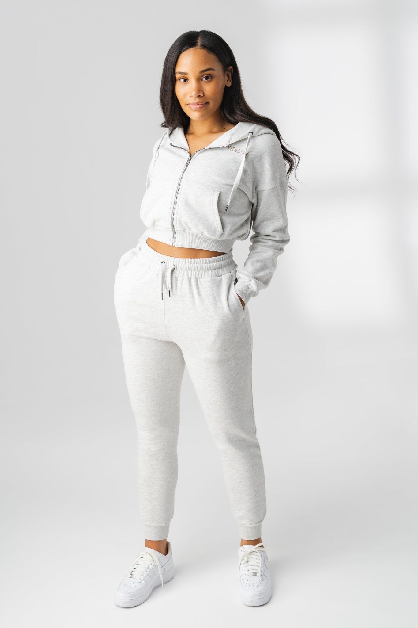 The Mantra Pant - Stone Heather - Perspective - Revitalized sold by Balance Athletica product image thumbnail 4