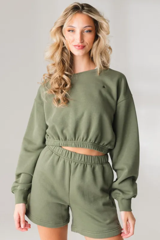 Vitality Cozy® Crop Crew - Willow sold by Balance Athletica