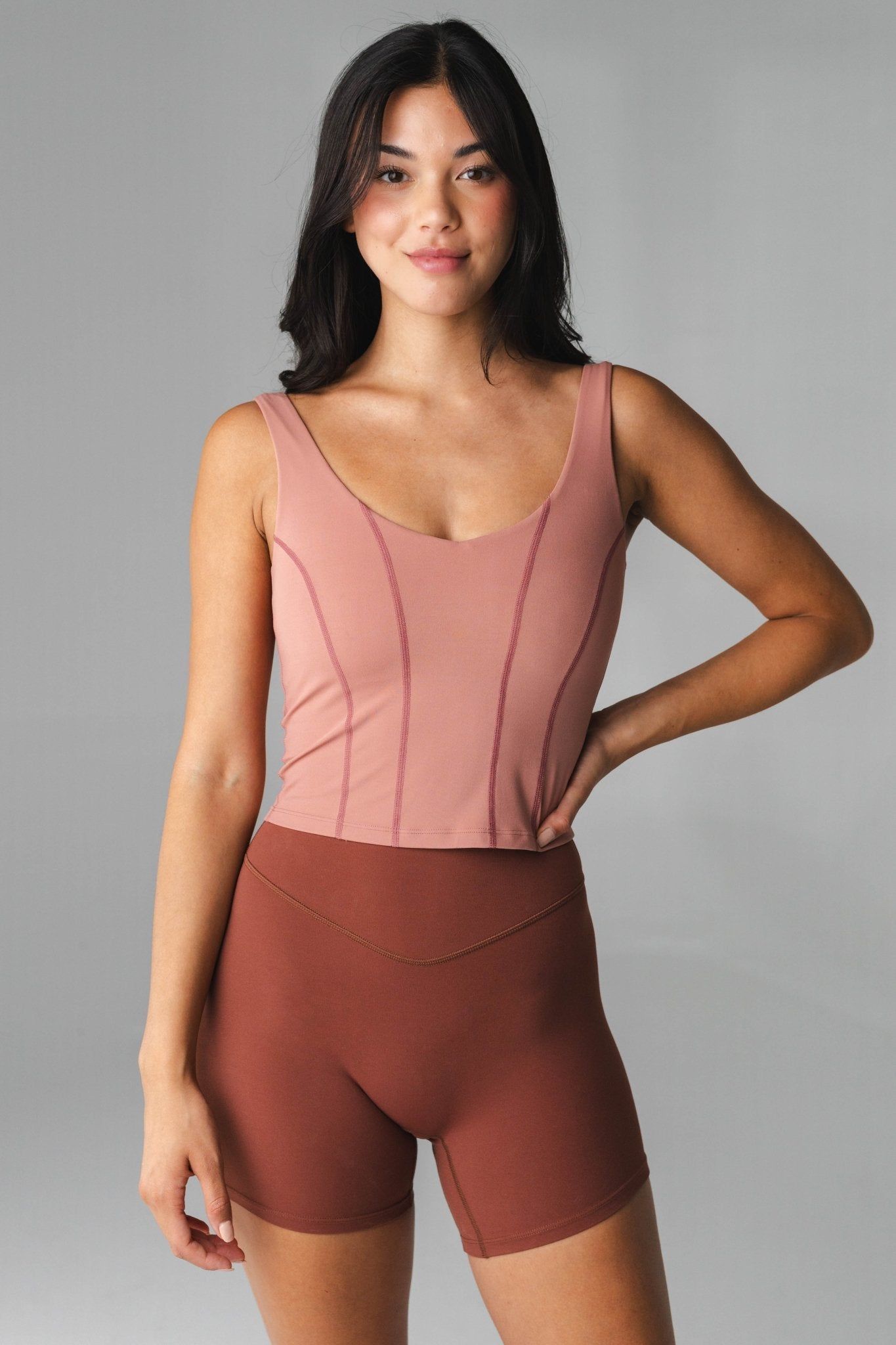 Cloud II™ Corset Tank - Terracotta Contrast - Revitalized sold by Balance Athletica
