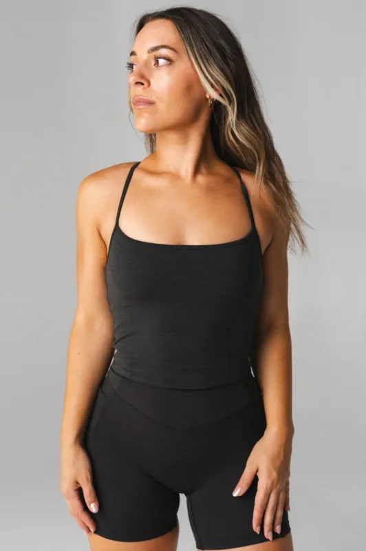 Vitality Daydream® Stitch Racer Tank - Midnight Marl sold by Balance Athletica