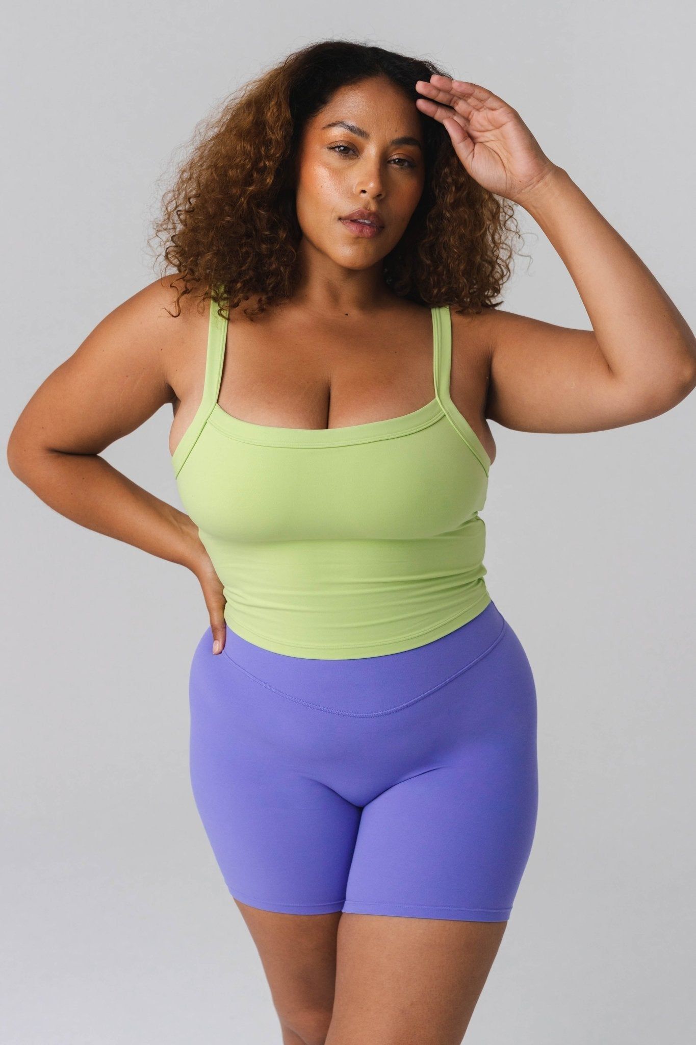 Cloud II™ Square Tank - Lime - Revitalized sold by Balance Athletica