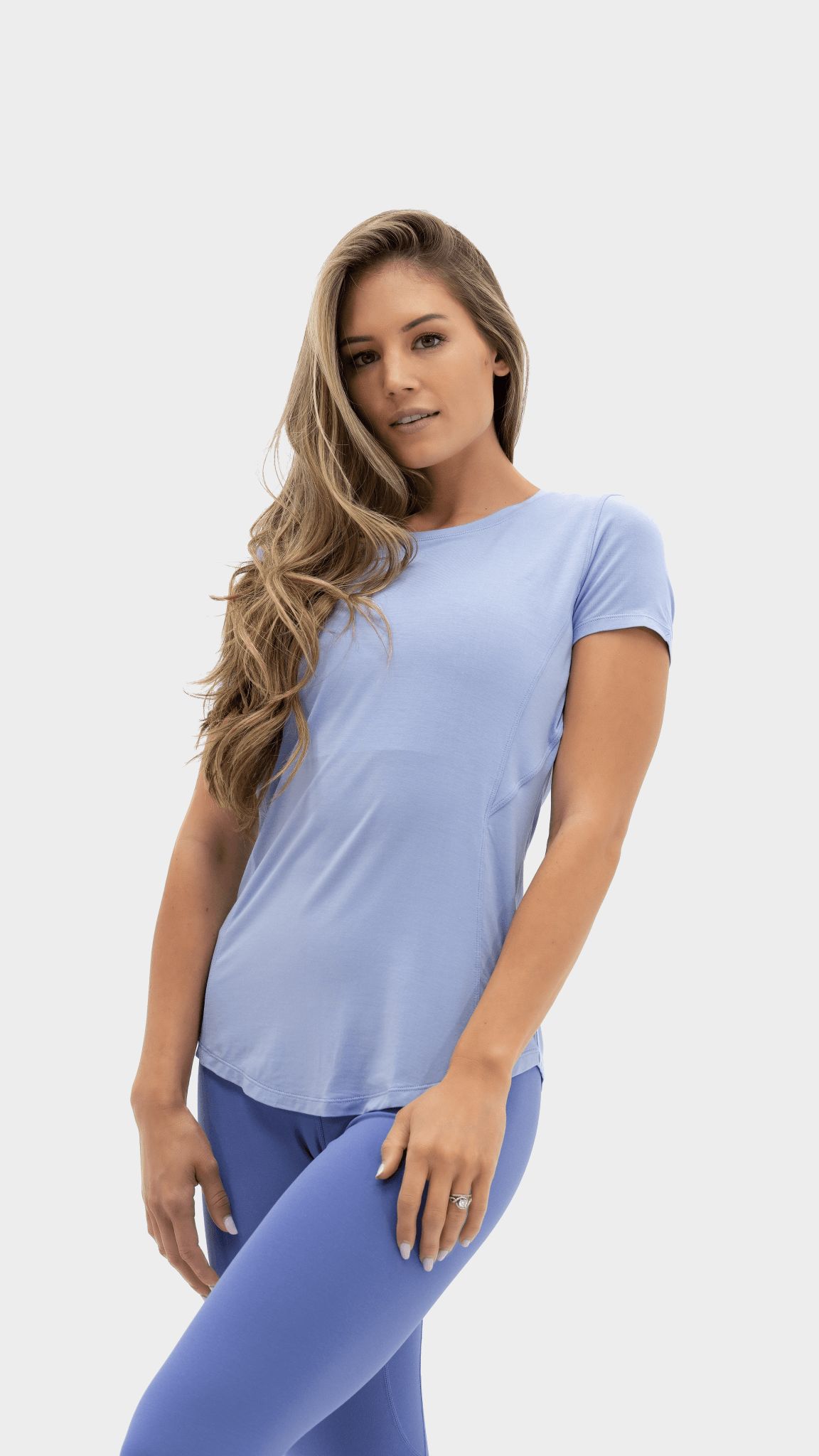 The Echo Tee - Sky - Revitalized sold by Balance Athletica product image thumbnail 2