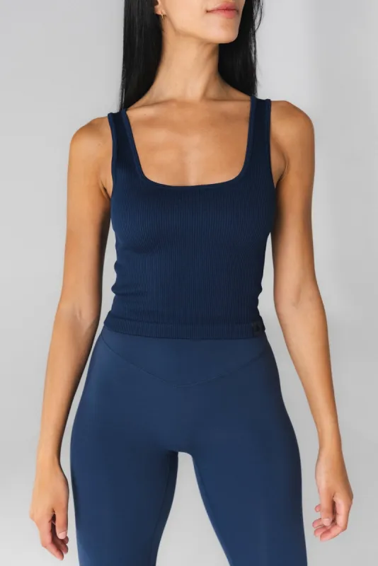 Vitality Synergy® Square Tank - Navy sold by Balance Athletica