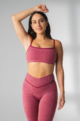 The Daydream Square Bra - Sangria Marl  - Revitalized sold by Balance Athletica