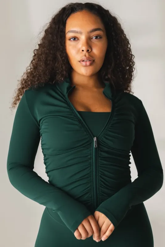 Cloud II™ Gather Jacket - Forest sold by Balance Athletica