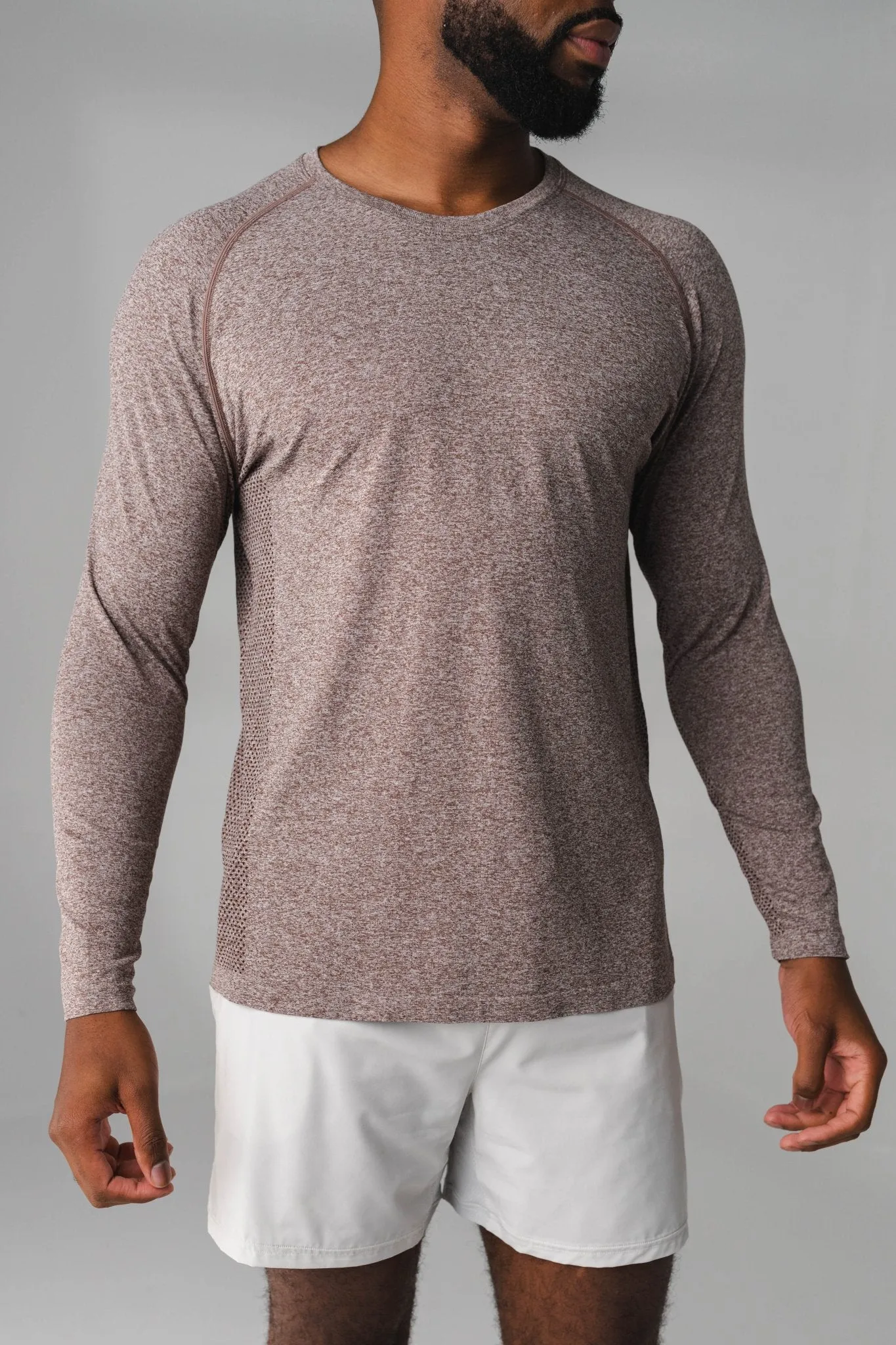 Vitality Kinetic® Long Sleeve Tee - Cocoa Marl sold by Balance Athletica product image thumbnail 3