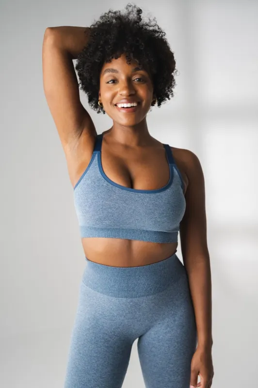 Vitality Formation Scoop Bra - Navy Heather made by Vitality