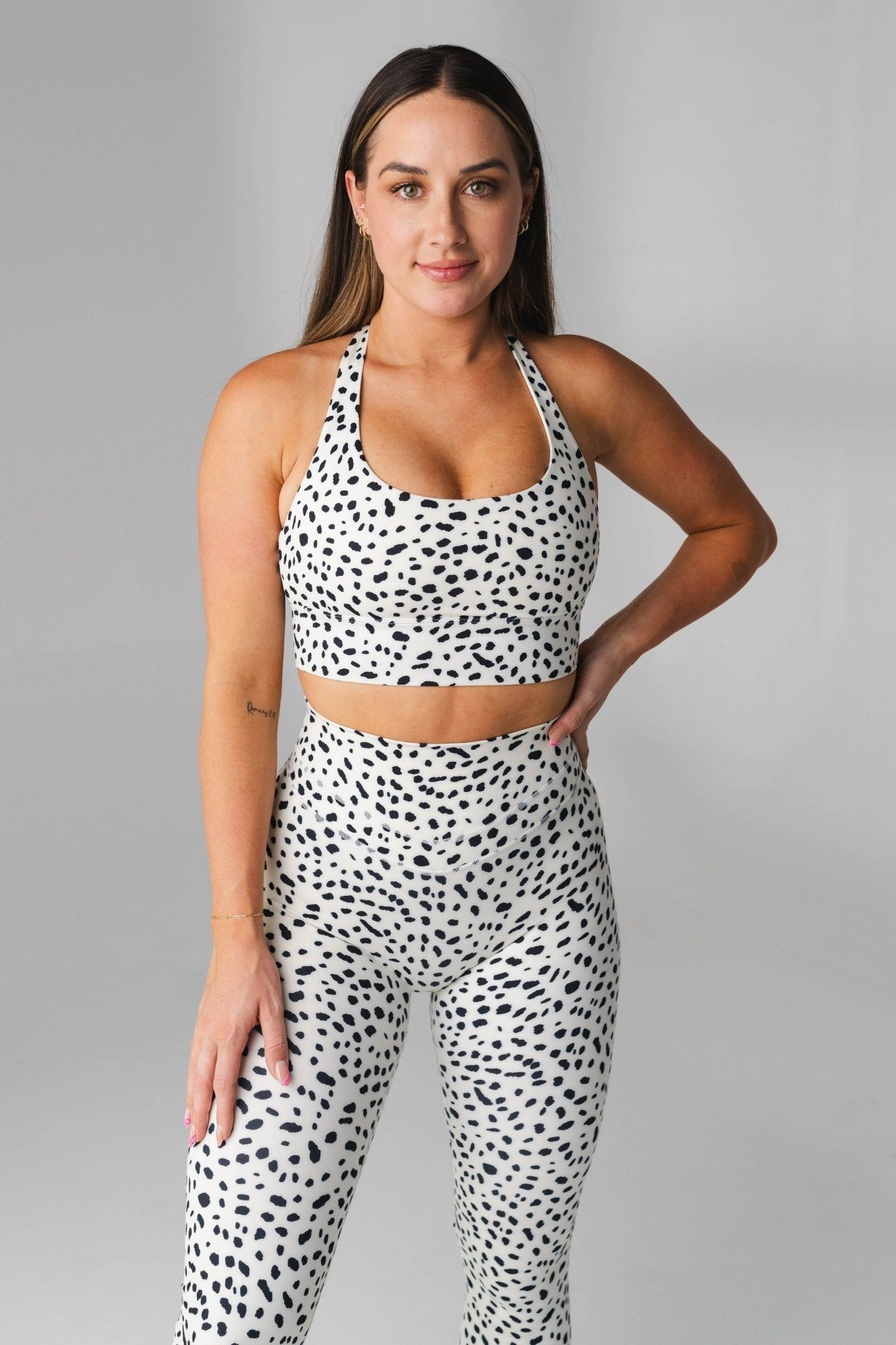 Vitality Ascend II Halter Bra - Snow Leopard - Revitalized sold by Balance Athletica