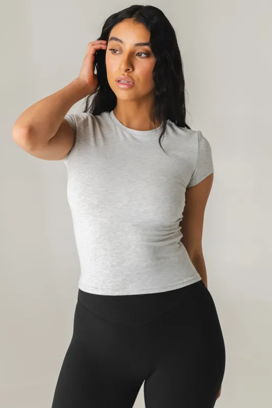 Vitality Basis Full Tee - Heather Grey sold by Balance Athletica