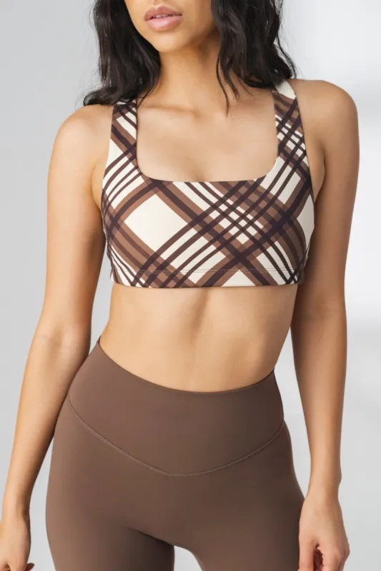 The Medial Bra - Cocoa Plaid sold by Balance Athletica