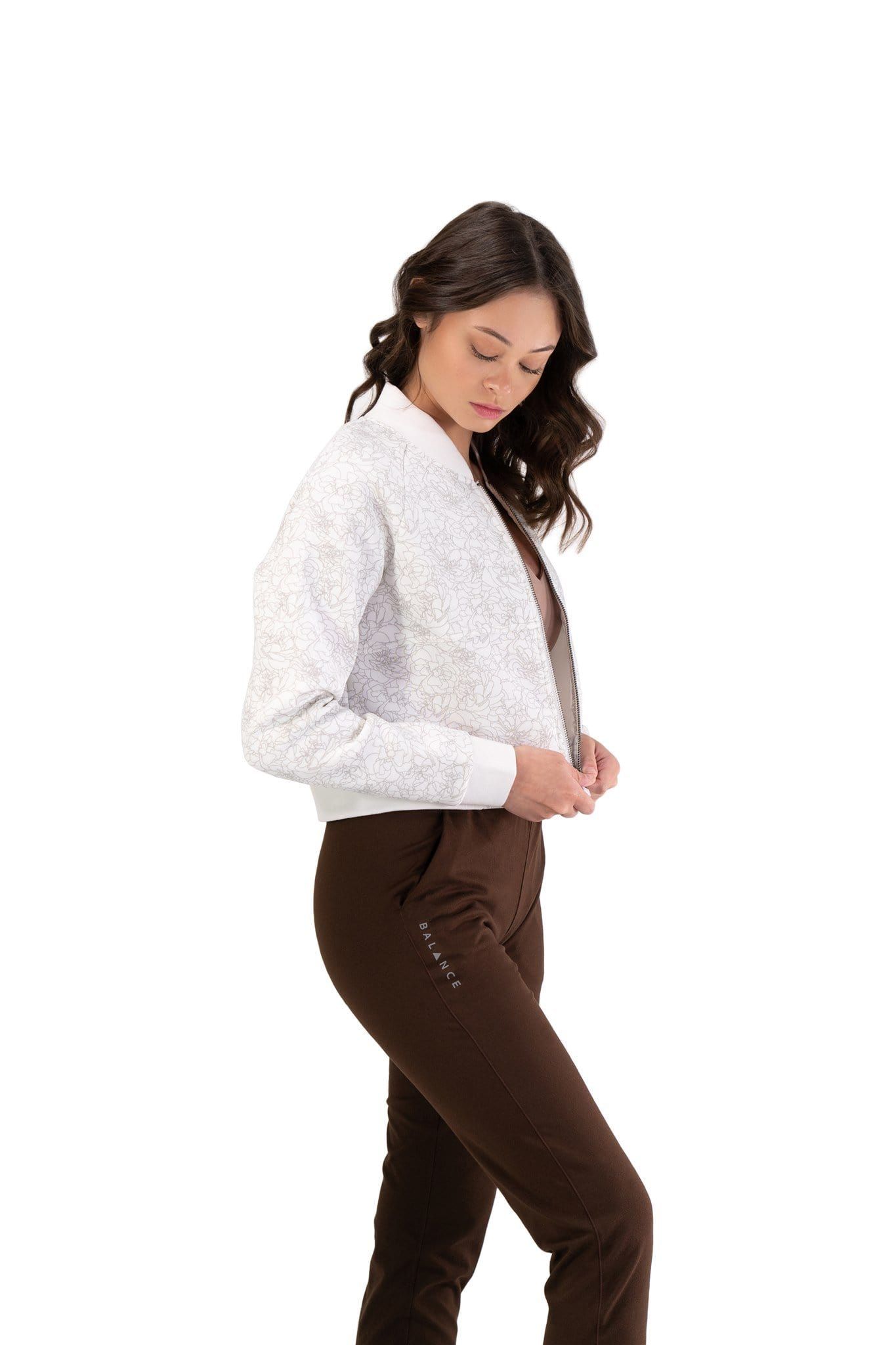 The Women's Flight Jacket - Cloud - Fleur - Revitalized sold by Balance Athletica product image thumbnail 3