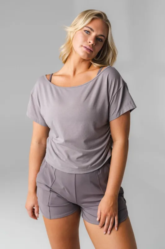 Vitality Versa®  Slouch Tee - Slate sold by Balance Athletica