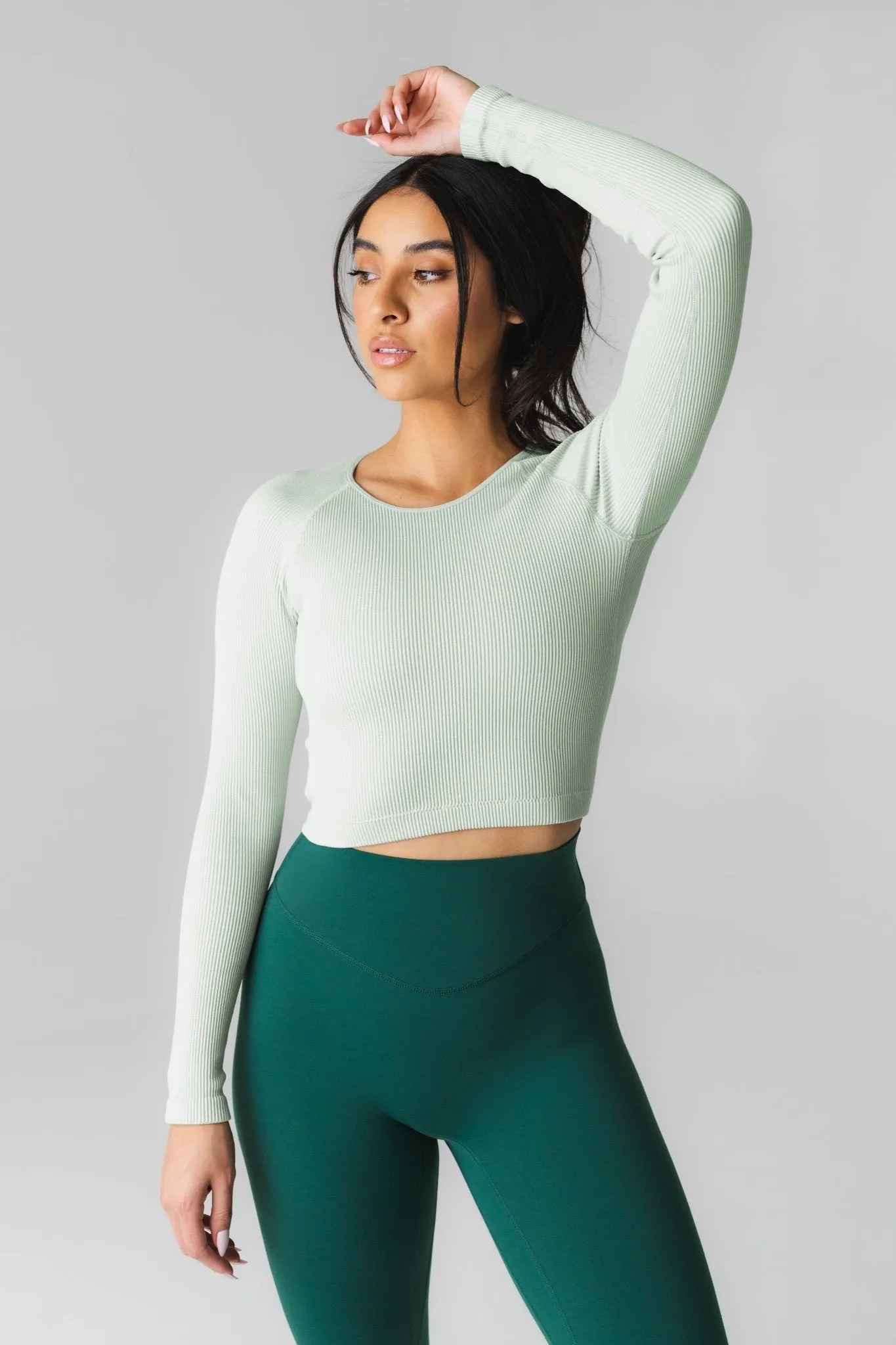 Vitality Synergy® Open Back Long Sleeve - Mint sold by Balance Athletica
