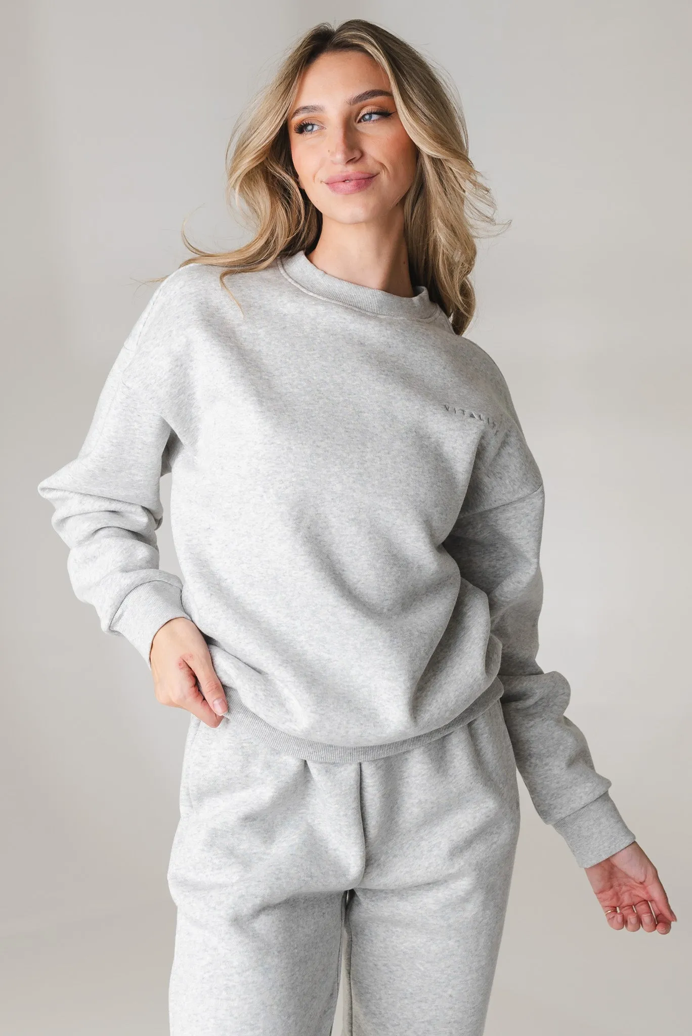 Vitality Cozy® Uni Crew - Stone Marl sold by Balance Athletica