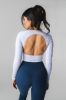 Synergy Open Back Long Sleeve - Sky - Revitalized sold by Balance Athletica