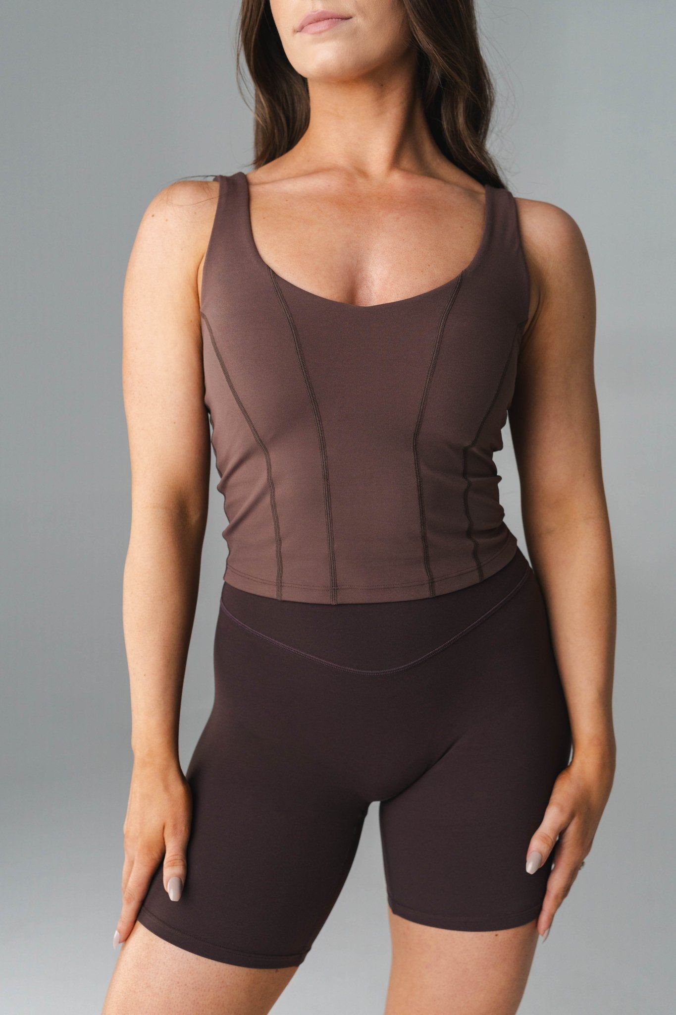 Cloud II™ Corset Tank - Cocoa Contrast sold by Balance Athletica product image thumbnail 3