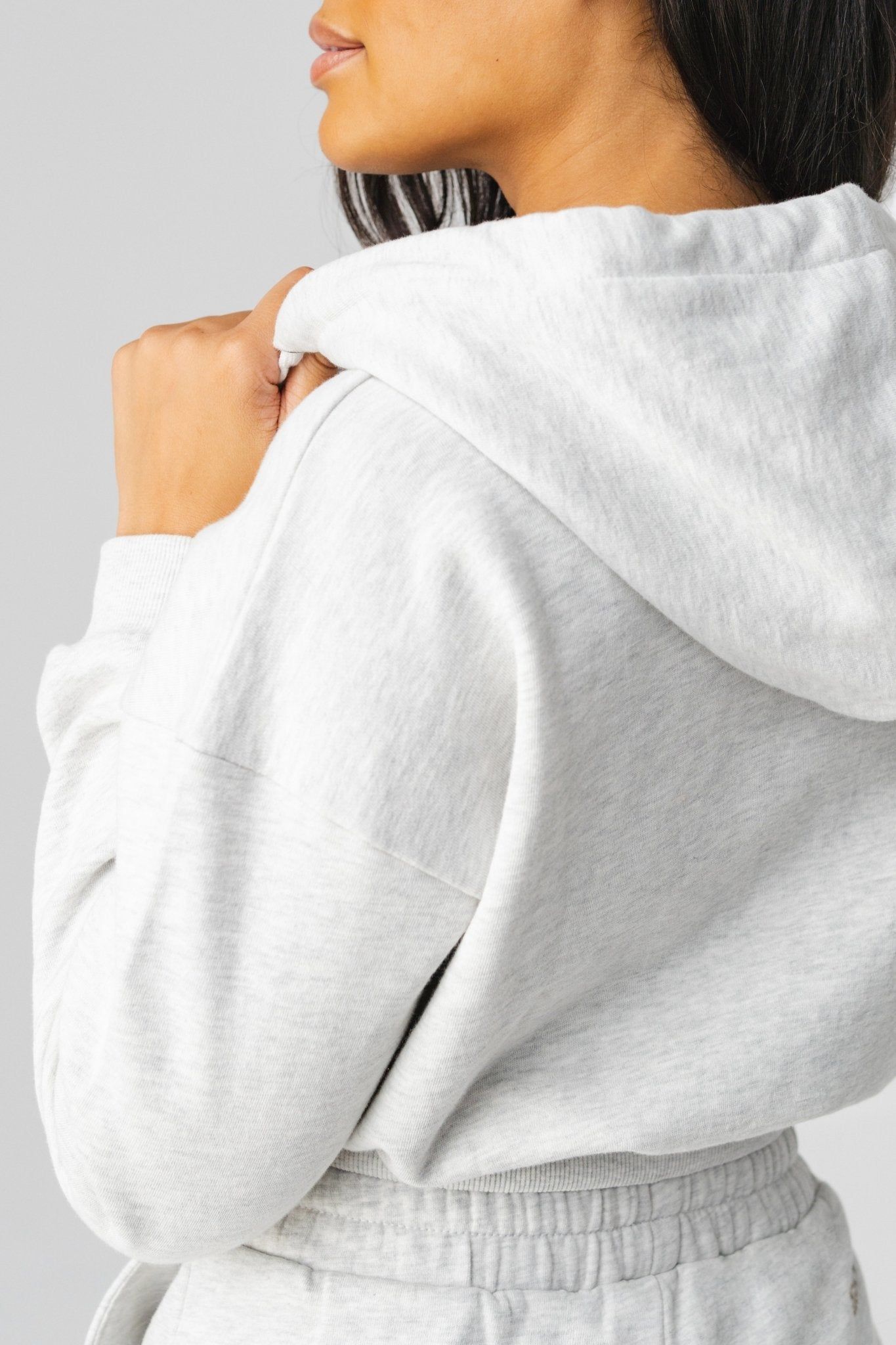 The Mantra Zip - Stone Heather - Perspective - Revitalized sold by Balance Athletica product image thumbnail 4