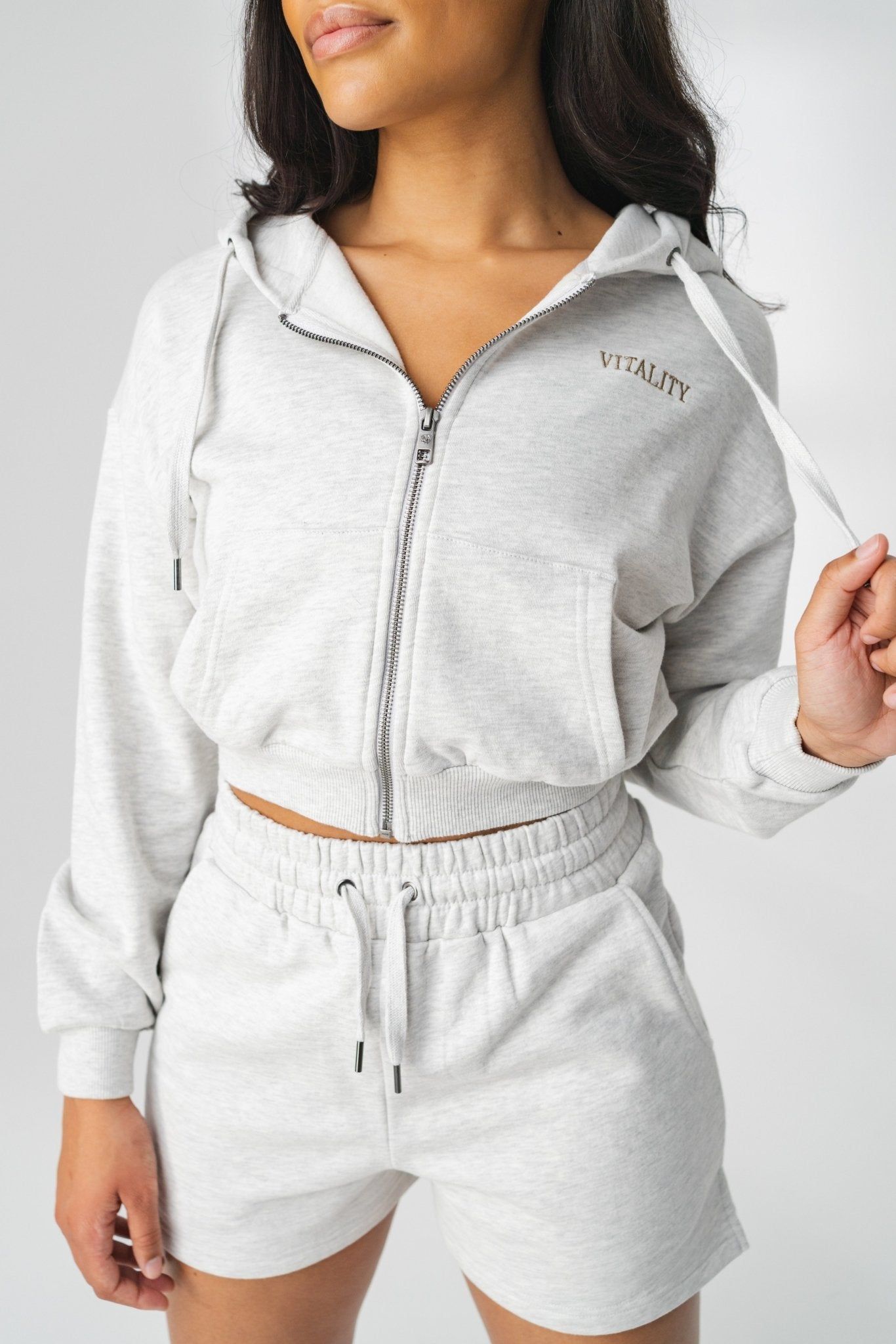 The Mantra Zip - Stone Heather - Perspective - Revitalized sold by Balance Athletica