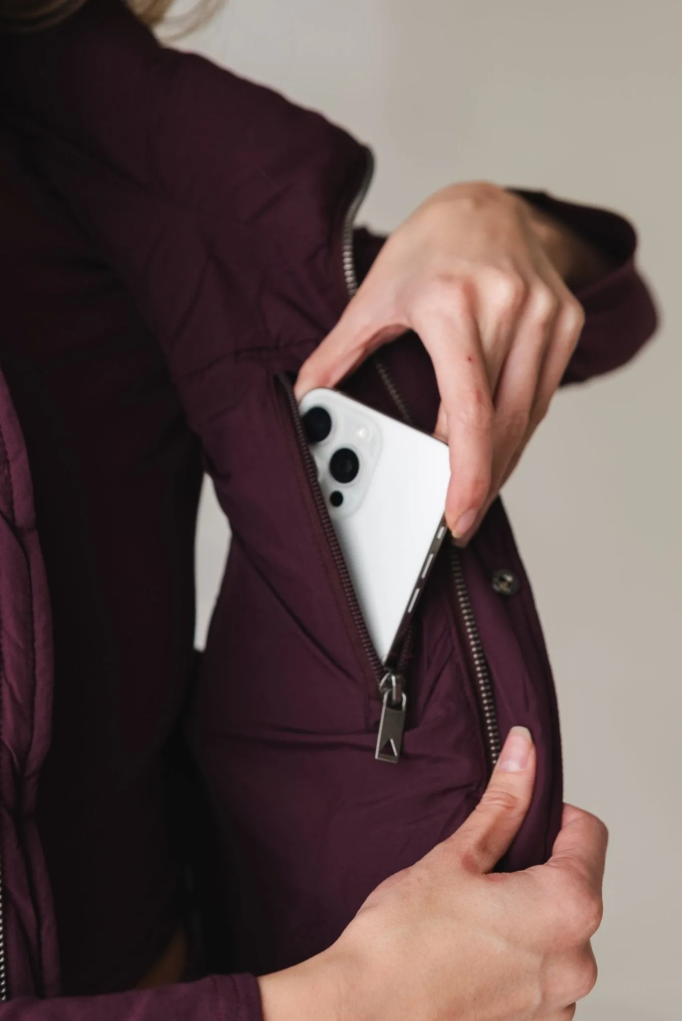 Vitality Puffer Vest - Wine sold by Balance Athletica product image thumbnail 5