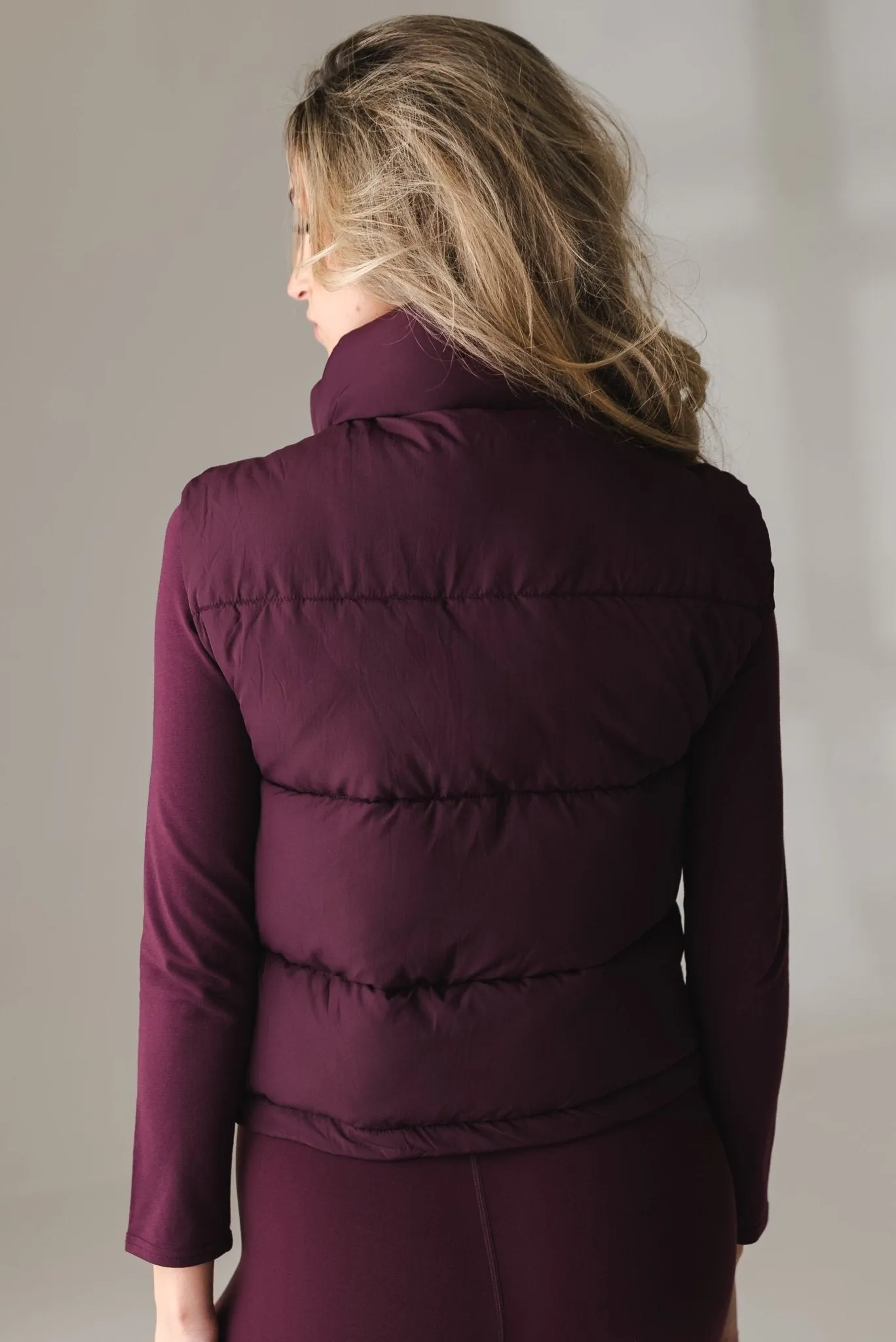 Vitality Puffer Vest - Wine sold by Balance Athletica product image thumbnail 4