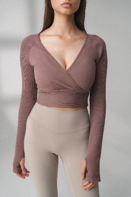 The Infinity Wrap Top - Smoky Quartz  - Revitalized sold by Balance Athletica