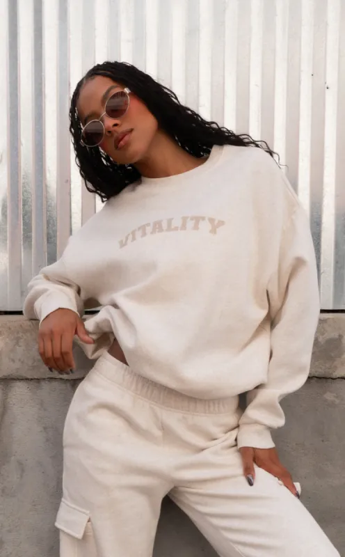 Vitality Cozy® Uni Crew - Oat Marl sold by Balance Athletica