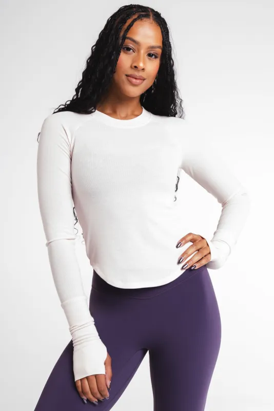 Vitality Easy Rib Top - Pearl sold by Balance Athletica