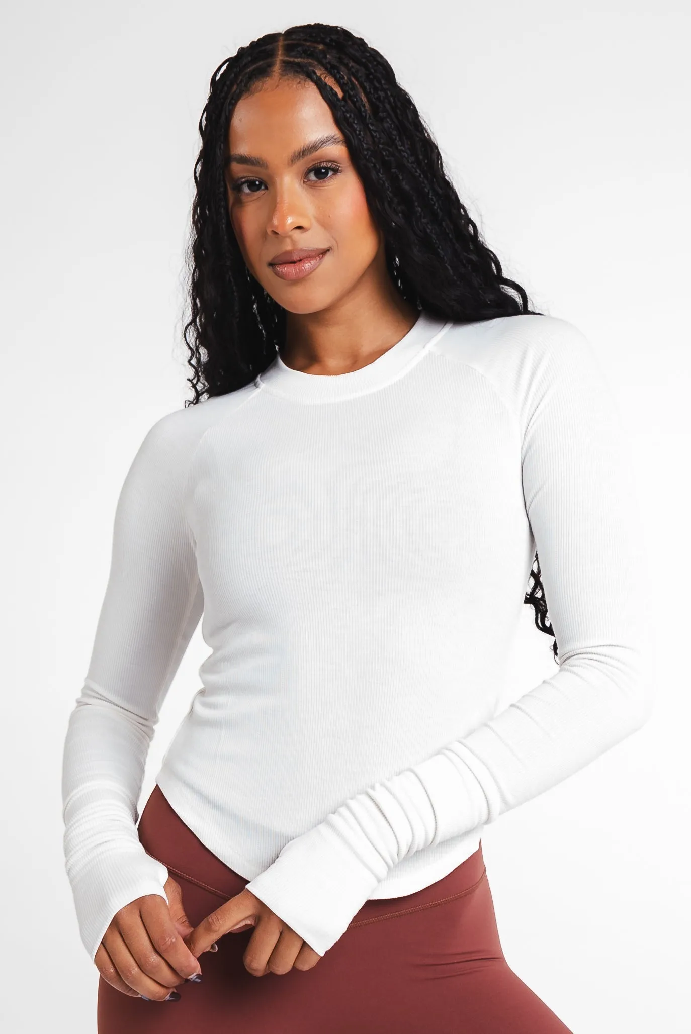 Vitality Easy Rib Top - Oat sold by Balance Athletica