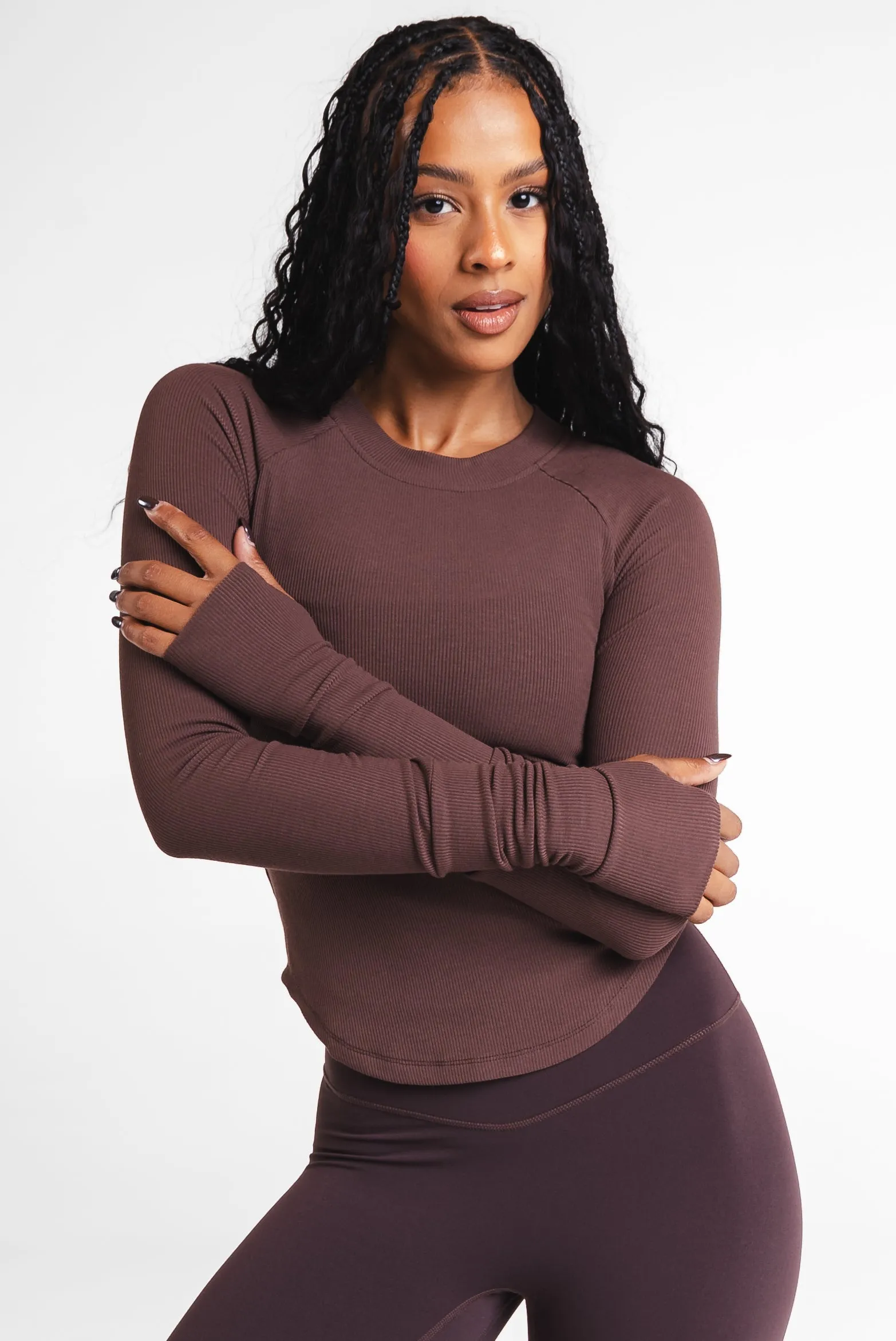 Vitality Easy Rib Top - Cocoa sold by Balance Athletica product image thumbnail 3