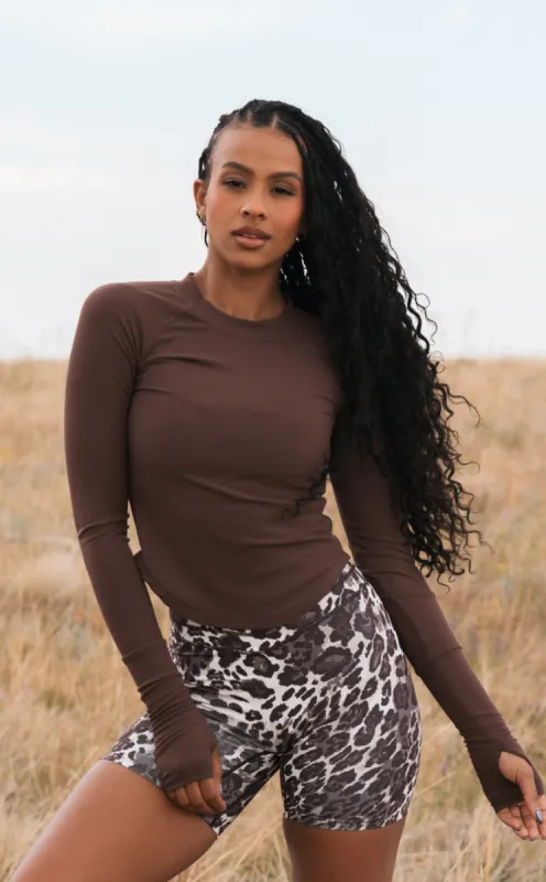 Vitality Easy Rib Top - Cocoa sold by Balance Athletica